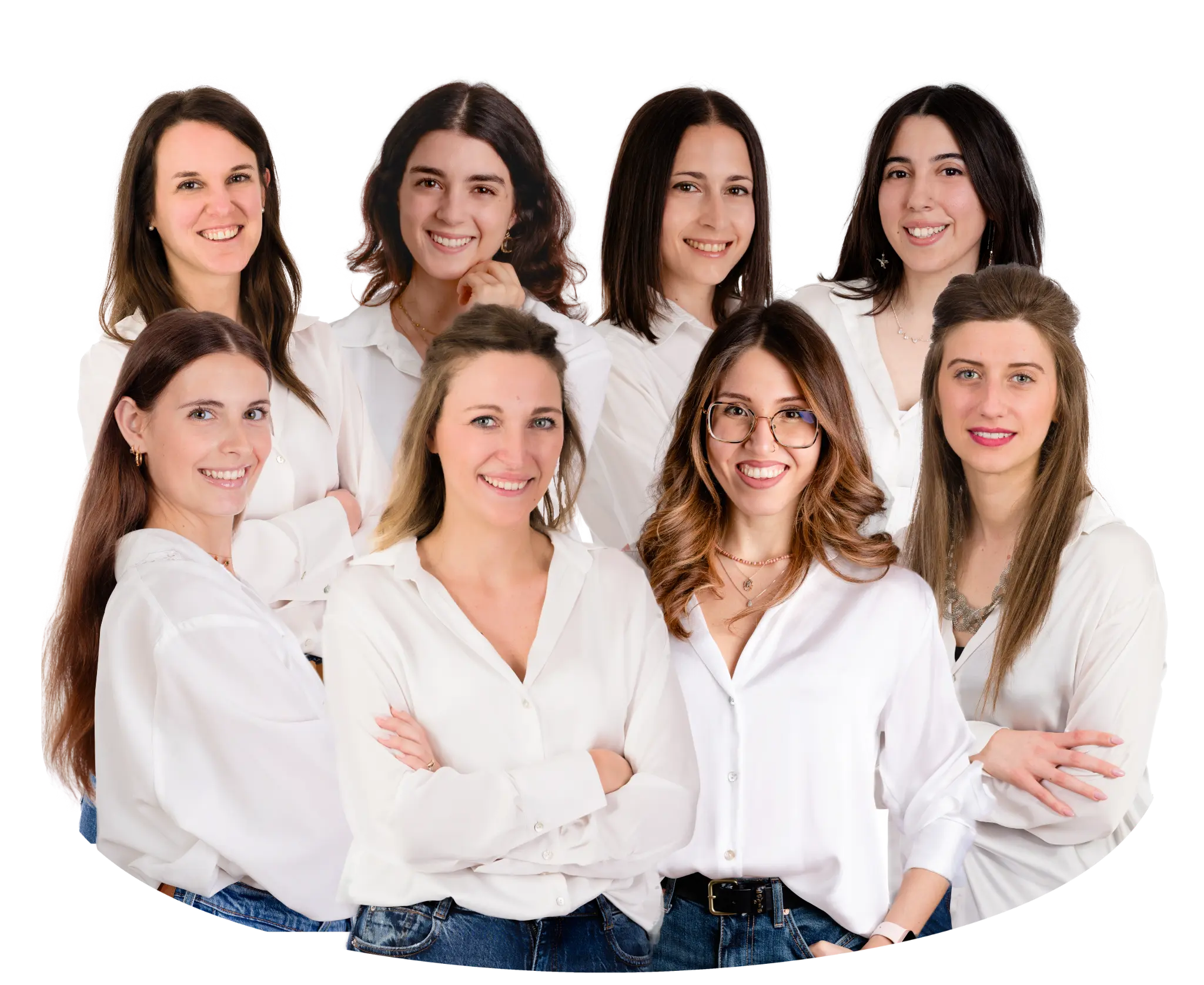 Psicologhe vicino a me sono un gruppo di psicologhe vestite in bianco e blue jeans, di esperienza ma dall'aspetto giovanile e accogliente